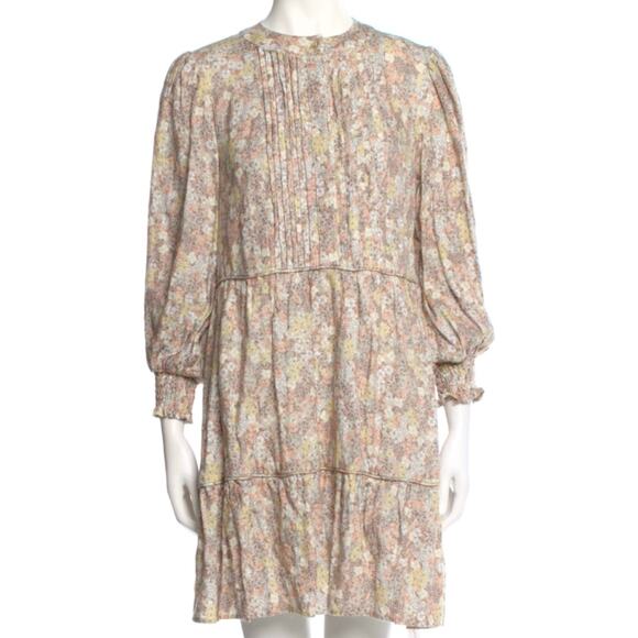 We Are Kindred Madeline Floral Linen Pintuck Pleated Mini Dress US 6 - Picture 3 of 8